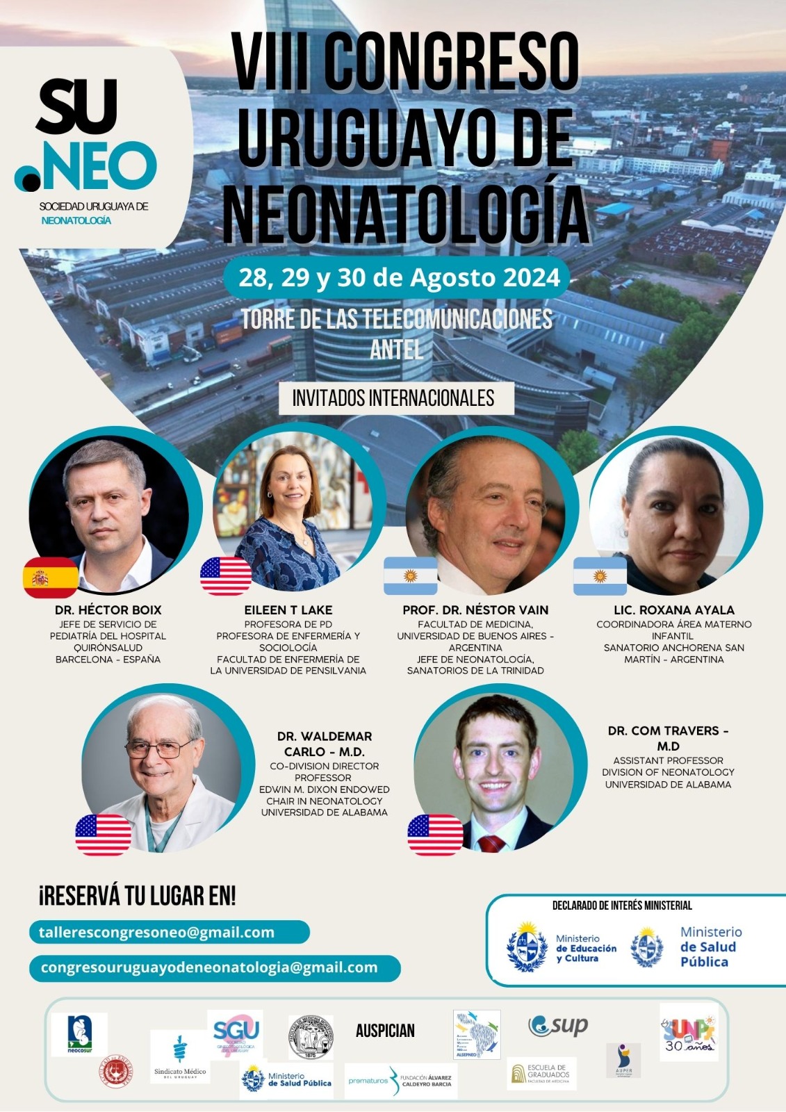 28, 29 y 30 de Agosto: VIII Congreso de Neonatología 